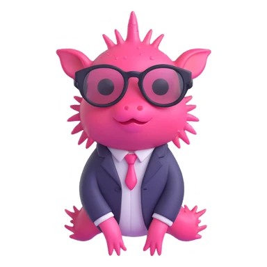 cool full body axolotl wearing stylish drippy glasses, no clothes, fun emoji style sticker