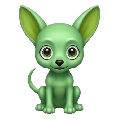 green haired alien dog with green skin sticker