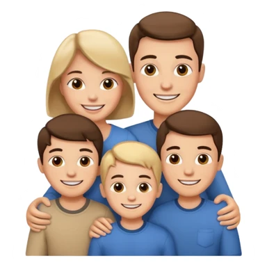 famille avec deux garcon sticker