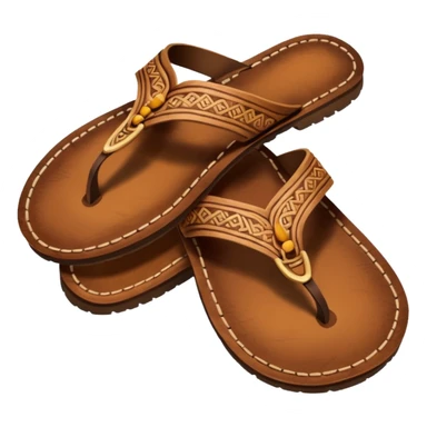 generate an ios genmoji of a kolhapuri chappal (brown) sticker