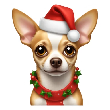 Chihuahua with brown spots wearing a red Christmas dress sticker