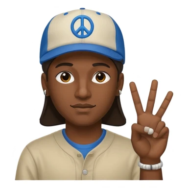 Hiphopper with baseball cap doing a peace sign with his fingers sticker