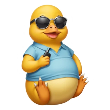Psyduck wearing sunglasses relaxed pose sticker