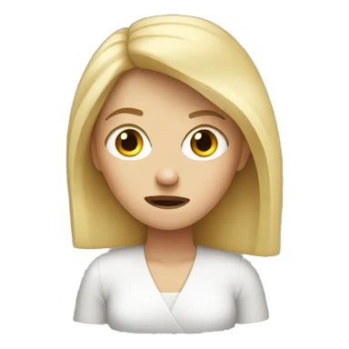Frustrated white lady with blonde hair sticker