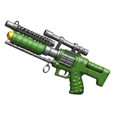 A crocodile stuffed key chain on a X-Shot minig sticker