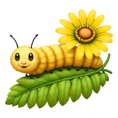 
caterpillar on flower sticker