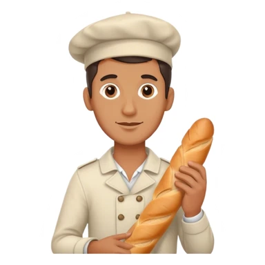 french man holding a baguette sticker