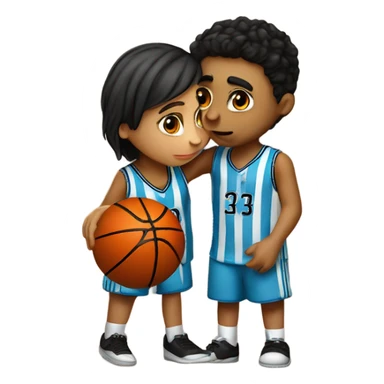 basquetball player number thirty two kissing an Argentinean girl ten sticker