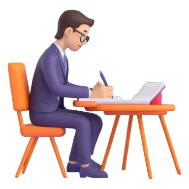 a human writing in a notebook sticker