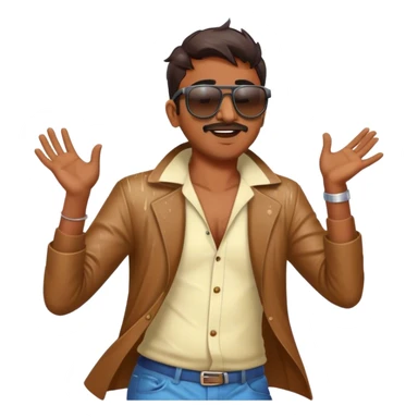 an indian dude dancing while wearing sunglasses in rain sticker