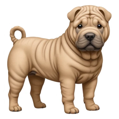 Grey shar pei dog standing sticker