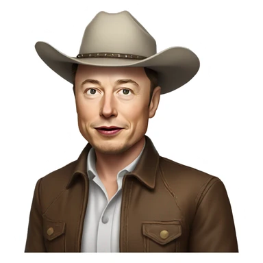 photorealistic elon musk cowboy sticker