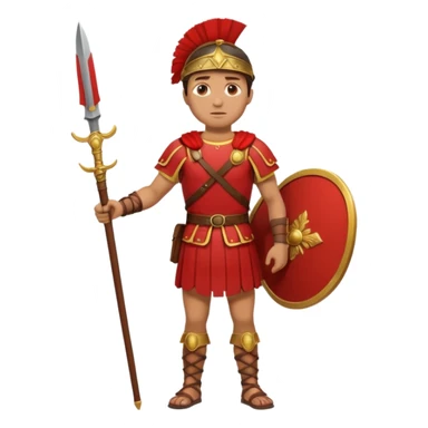 roman soldier without armor, just red clothing and fullbody view sticker