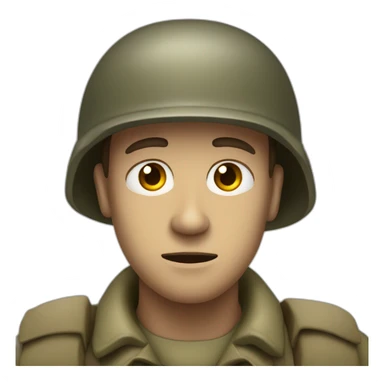 A world war two era soldier staring into the distance, clearly traumatized  sticker
