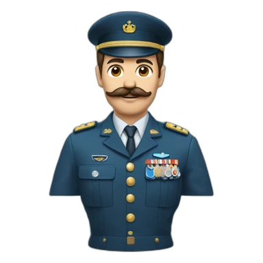 Un homme militaire avec une moustache carré et des cheveux bruns qui lève la main et qui est énervé  sticker