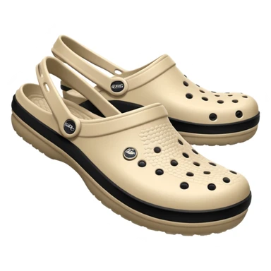 I need emojis of Crocs shoe in White, Black and Beige sticker