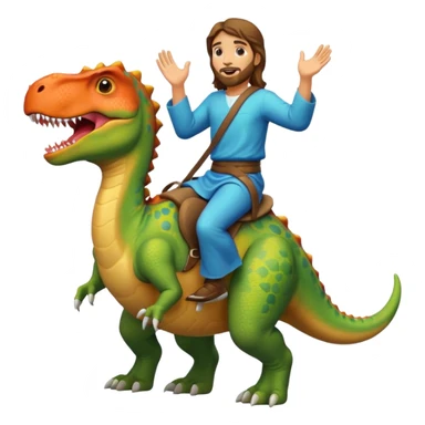 Jesus riding a Dinosaur sticker
