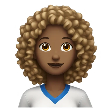 Curly hair girl with volleyball  sticker
