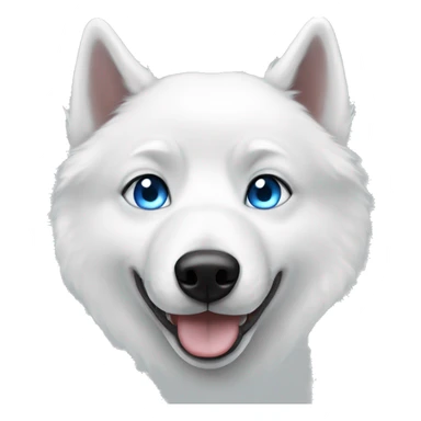 White husky with blue eye sticker