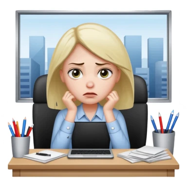 Cringe overworked worker sticker