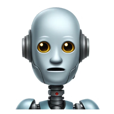 Robot wearing a mast of human pretending to be human sticker