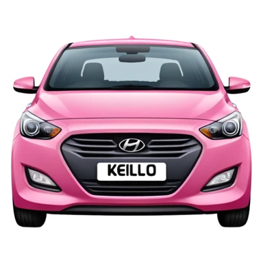 Pink Rego number plate saying Kellie on a hyundia i30 sticker