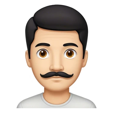 a thailand resident male, with a little moustache and nice hair sticker