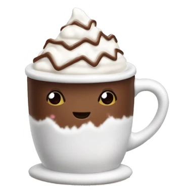 christmas hot chocolate with whip cream sticker