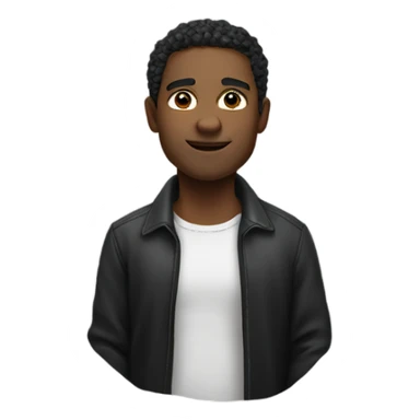 realistic male portrait in black standing up  sticker