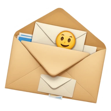 a paper being inserted into an envelope sticker