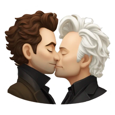 Good omens David Tennant Crowley kissing michael sheen aziraphale  sticker