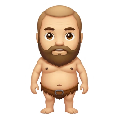 Balding fat beardless caveman body sticker