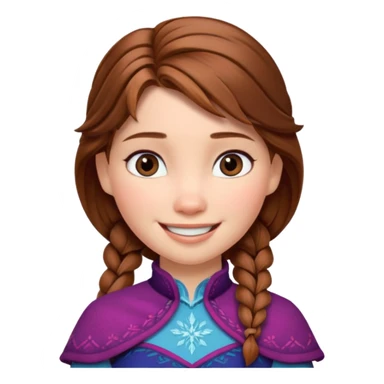 anna from frozen brown hair sticker
