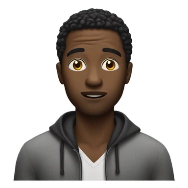 Confused black man with my face sticker