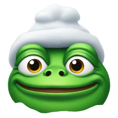pepe the frog covered in snow sticker