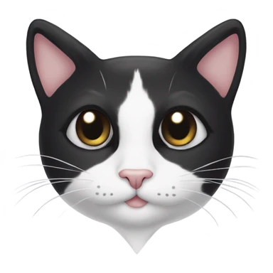 Tuxedo cat with a heart shaped black spot on his side. White face with black ears and black tail  sticker