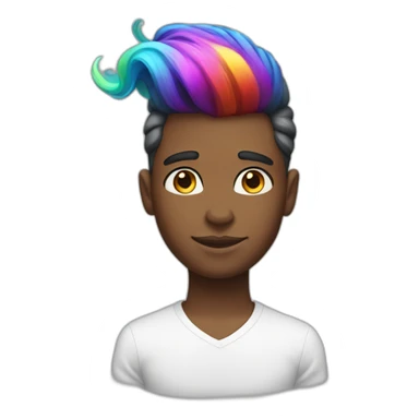 Posh-boy-with-rainbow-unicorn-hair sticker
