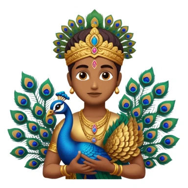 Murugan with vel and peocock at back vel also with  sticker