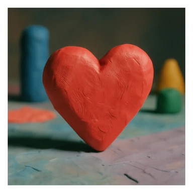 heart, claymation style sticker