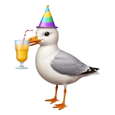 A seagull partying sticker