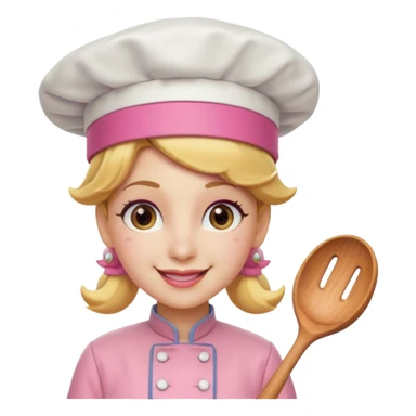 Pink chef hat princess peach sticker