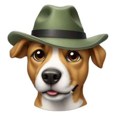 dog with hat and cigarette sticker