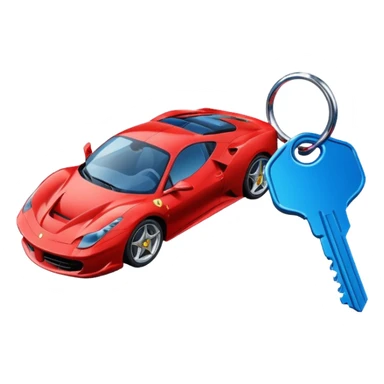 red Ferrari key with a blue background sticker