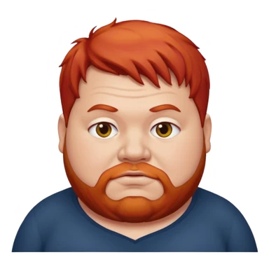 fat man with red hair sticker