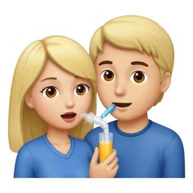 Girl giving a blowjob to a guy sticker