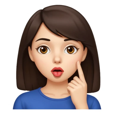shhh wow brunette girl sticker