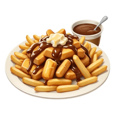 poutine in a white plate sticker
