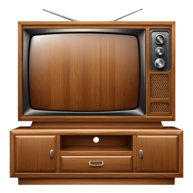 modern tv with news channel on it standing on a super luxurious wooden cupboard sticker