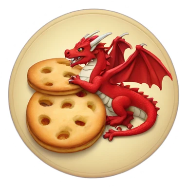 welsh dragon eating welsh cakes sticker