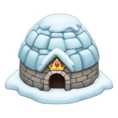 igloo with king crown on top sticker